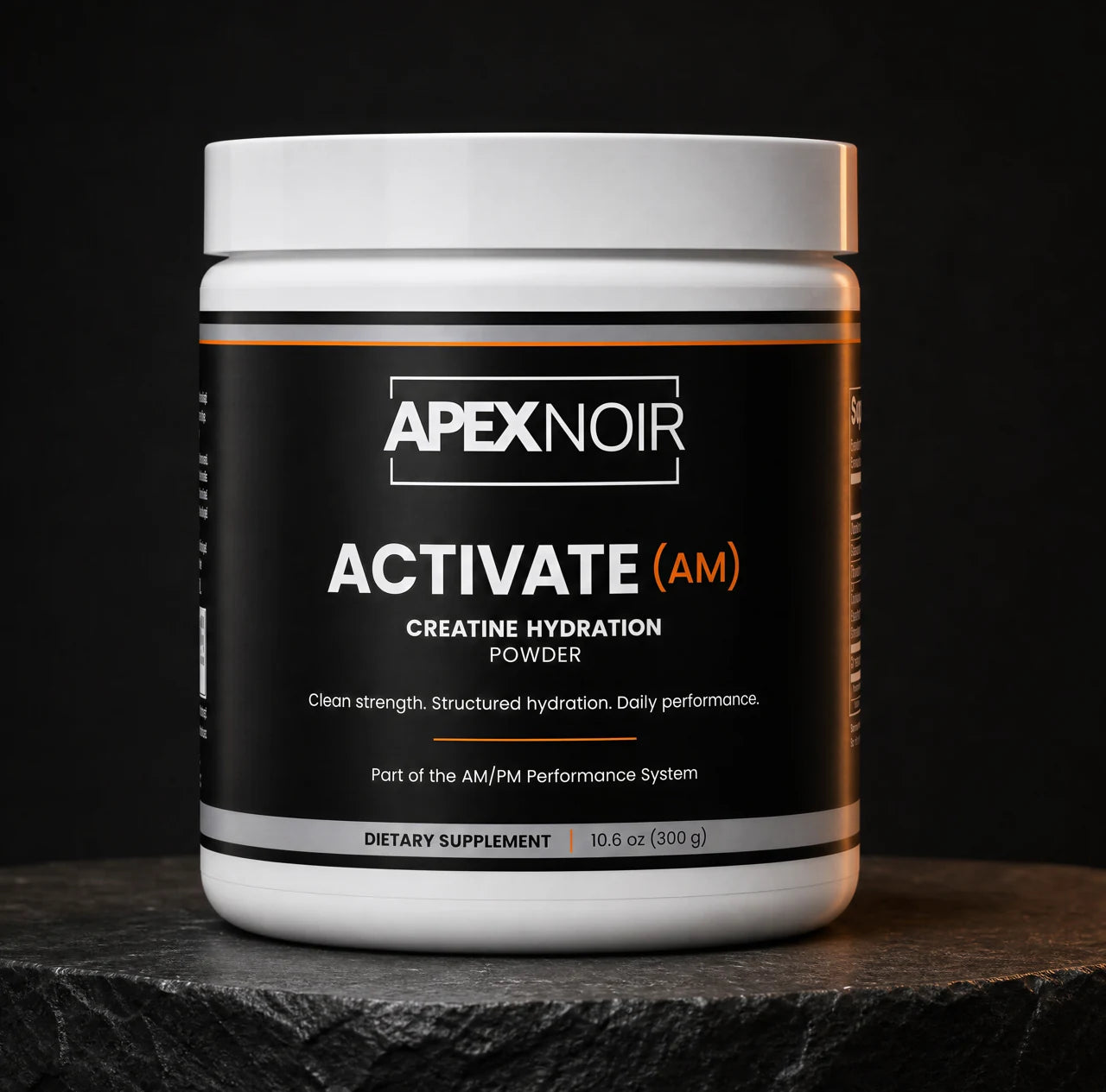 ACTIVATE tub on dark textured stone